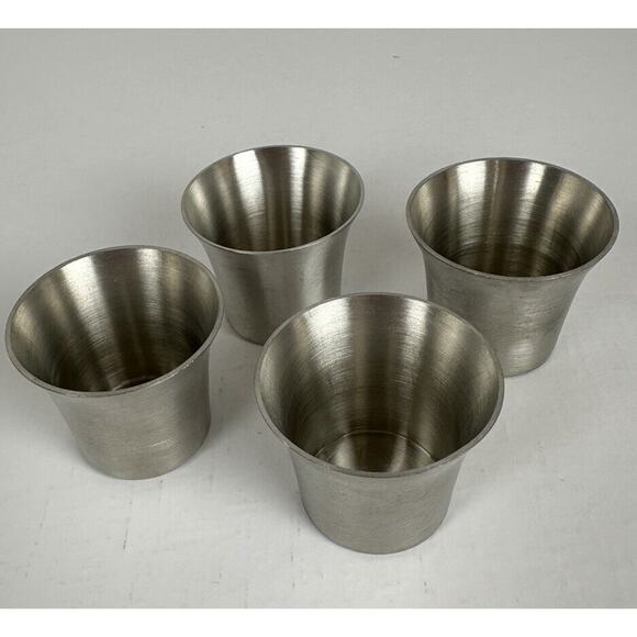 Pewter 4 1 oz Shot Cordial Glasses Boardman Collection #1 New Unboxed - Picture 1 of 13